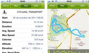 O aplicativo Endomondo detalha seu trajeto