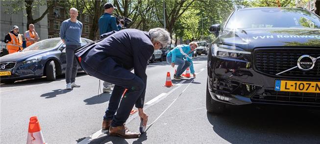 O teste em uma rua de Amsterdã