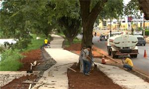 Obras da ciclovia em andamento