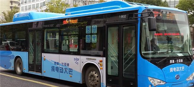 Ônibus elétrico a bateria em Hangzhou, na China