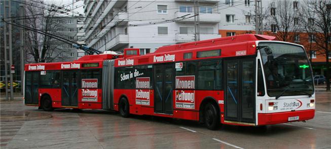 Ônibus elétrico articulado em Salzburgo, Àustria