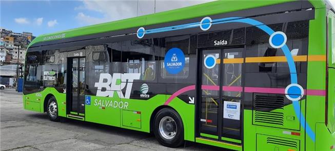 Ônibus elétrico em operação no BRT de Salvador