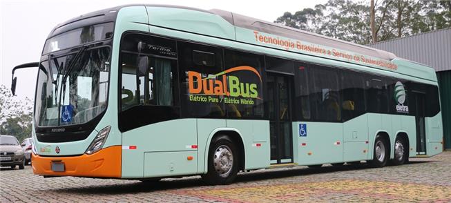 Ônibus elétrico híbrido, projetado para o mercado