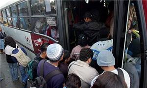 Ônibus lotado em São Paulo