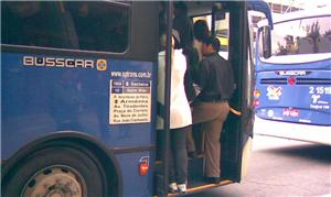 Ônibus lotados em São Paulo