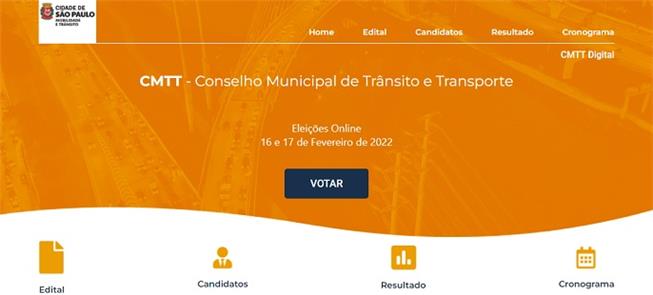 Página para eleição no CMTT: votação na quarta (16