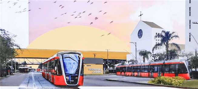 Perspectiva artística do futuro VLT de Curitiba