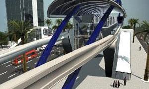 Perspectiva de uma das estações do monotrilho
