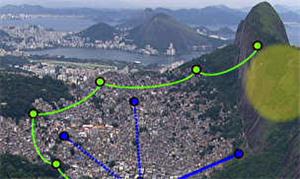 Plano do teleférico na Rocinha