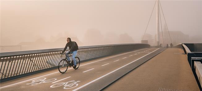 Ponte para ciclistas em Odense: são 123 em toda a