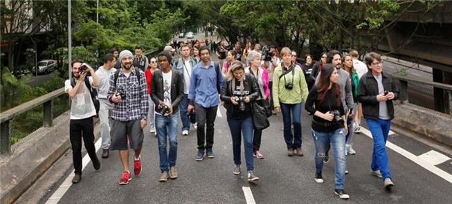 Primeiro passeio Click a Pé em outubro, no Minhocã