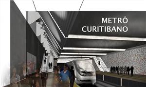 Projeção do futuro metrô de Curitiba
