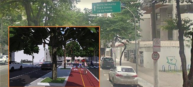 Proposta de ciclovia na av. Rio Branco, em Vitória