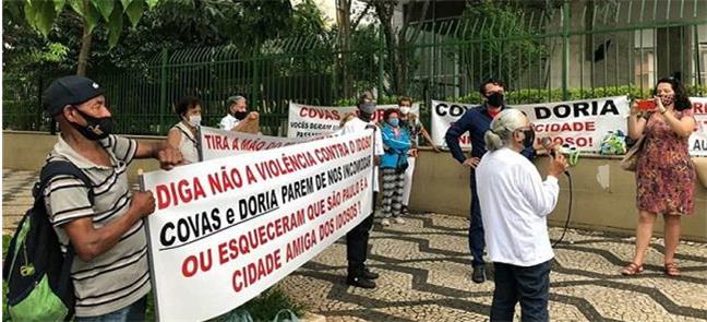 Protesto contra fim da gratuidade a idosos de 60 a