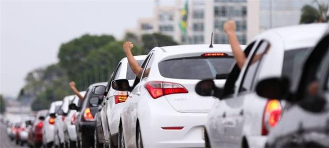 Protesto de motoristas de aplicativos em 2019