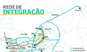 Rede de transporte público planejada pelo GDF