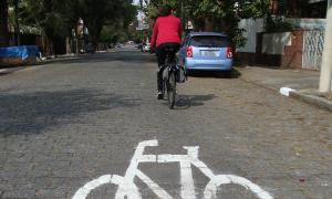 Rota de bicicletas em São Paulo