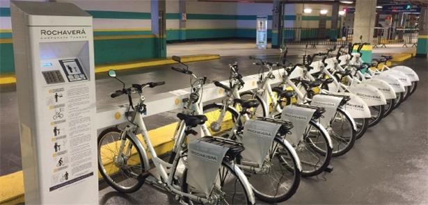 Serviço bike-sharing instalado no edifício Rochave