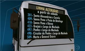 Sete linhas terão o trajeto modificado