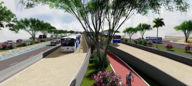 Simulação do futuro corredor BRT de Salvador