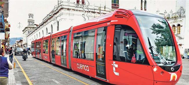 Testes com o VLT no Centro de Cuenca, no início de