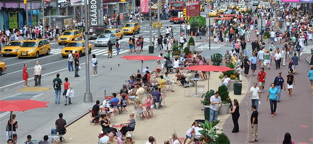 Times Square (NY): as pessoas ganharam mais espaço