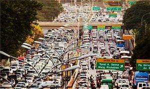 Trânsito caótico em São Paulo