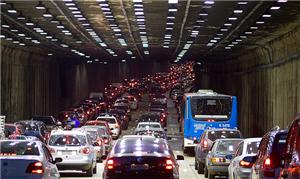 Trânsito no túnel da Anhangabaú, no centro de SP