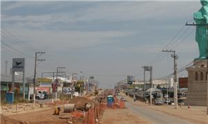 Trecho de obra do VLT de Cuiabá