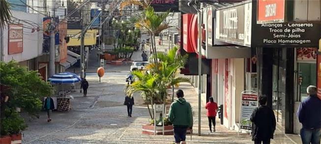 Trecho do calçadão que poderá ser aberto a veículo