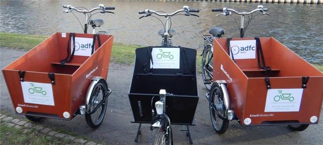 Três modelos de cargo-bike usadas no projeto Flott