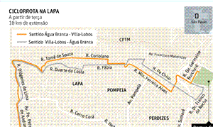 Veja o mapa da nova ciclorrota