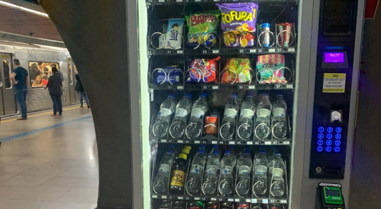 'Vending machines': produtos não saudáveis no metr
