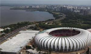 Vista aérea do estádio Beira-Rio, em Porto Alegre